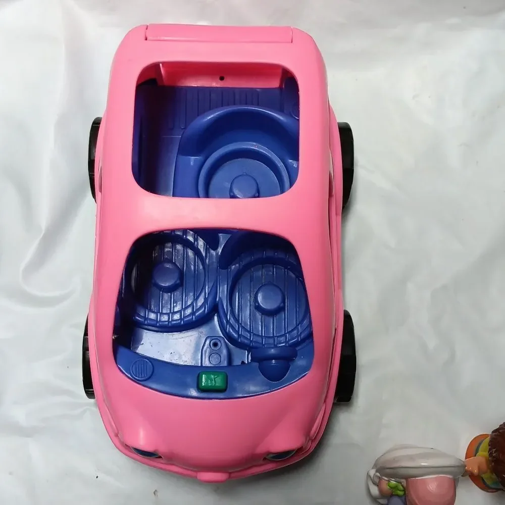Fisher Price-Little People Pink and Blue Toy Car with Figures